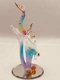 Mermaid and Turtle Glass Figurine | Handcrafted Ocean Decor with Sea Grass