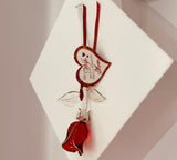 Red Rose “Wonderful Mom” Figurine | Wife Gift Glass Flower Décor