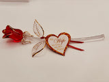 Red Rose “Wonderful Mom” Figurine | Wife Gift Glass Flower Décor