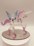 Unicorn with Fairy Handcrafted Glass Fantasy Figurine