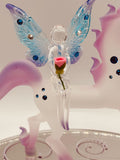 Unicorn with Fairy Handcrafted Glass Fantasy Figurine