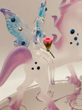 Unicorn with Fairy Handcrafted Glass Fantasy Figurine