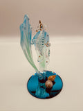 Sea Horses Glass Figurine | Handcrafted Coastal Ocean Decor with Blue Sea Grass