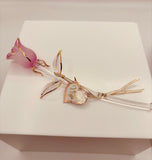 “I Love You” Pink Rose Figurine | Glass Flower Romantic Gift Décor