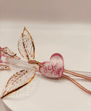 Peach and Gold Rose Glass Figurine | Romantic Gift with “I Love You” Message