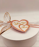 I Love You Mom Pink Pearl Rose Handcrafted Glass Gift Rose