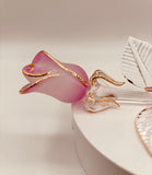 I Love You Mom Pink Pearl Rose Handcrafted Glass Gift Rose