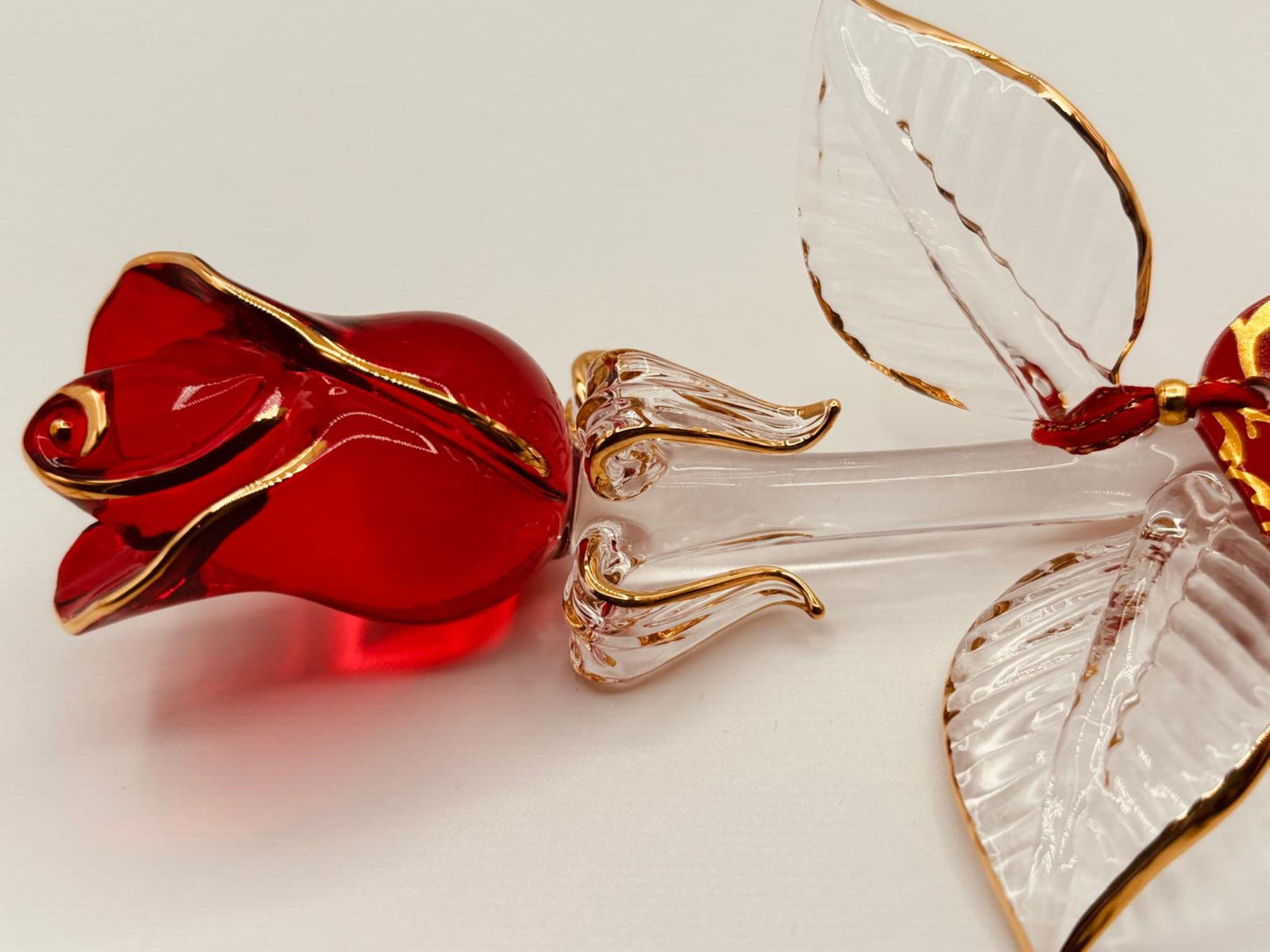 “My Wife” Red Rose Figurine | Glass Flower Romantic Gift Décor