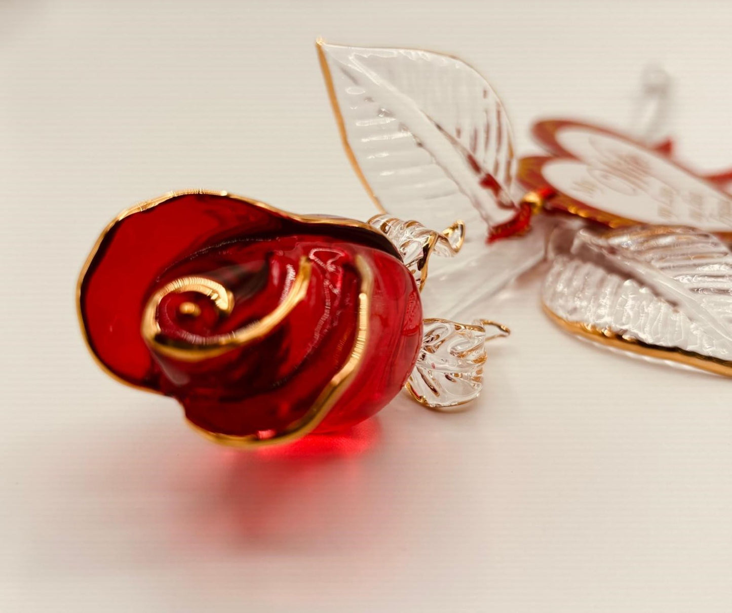 “My Wife” Red Rose Figurine | Glass Flower Romantic Gift Décor