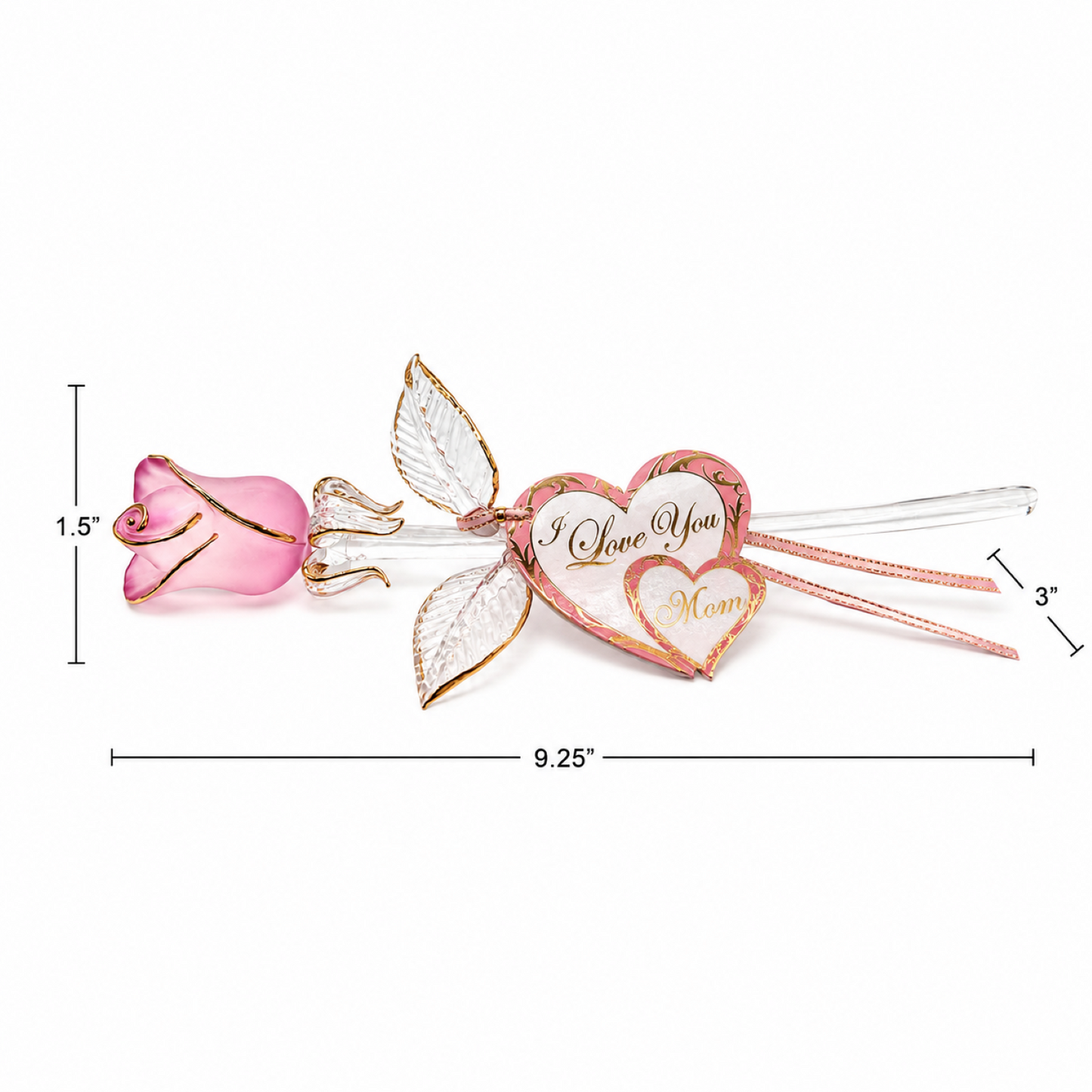 I Love You Mom Rose Gift | Pink Flower for Mother’s Day Gift