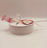 Pink Pearl Glass Rose Figurine | Romantic I Love You Gift with Heart Tag