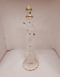 Spiral Lighthouse with Sea Gull, Tall Coastal Figurine with Glass & Crystal