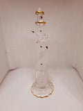 Spiral Lighthouse with Sea Gull, Tall Coastal Figurine with Glass & Crystal