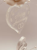 Anniversary Heart Glass Figurine | Romantic “Happy Anniversary” Gift with Bells
