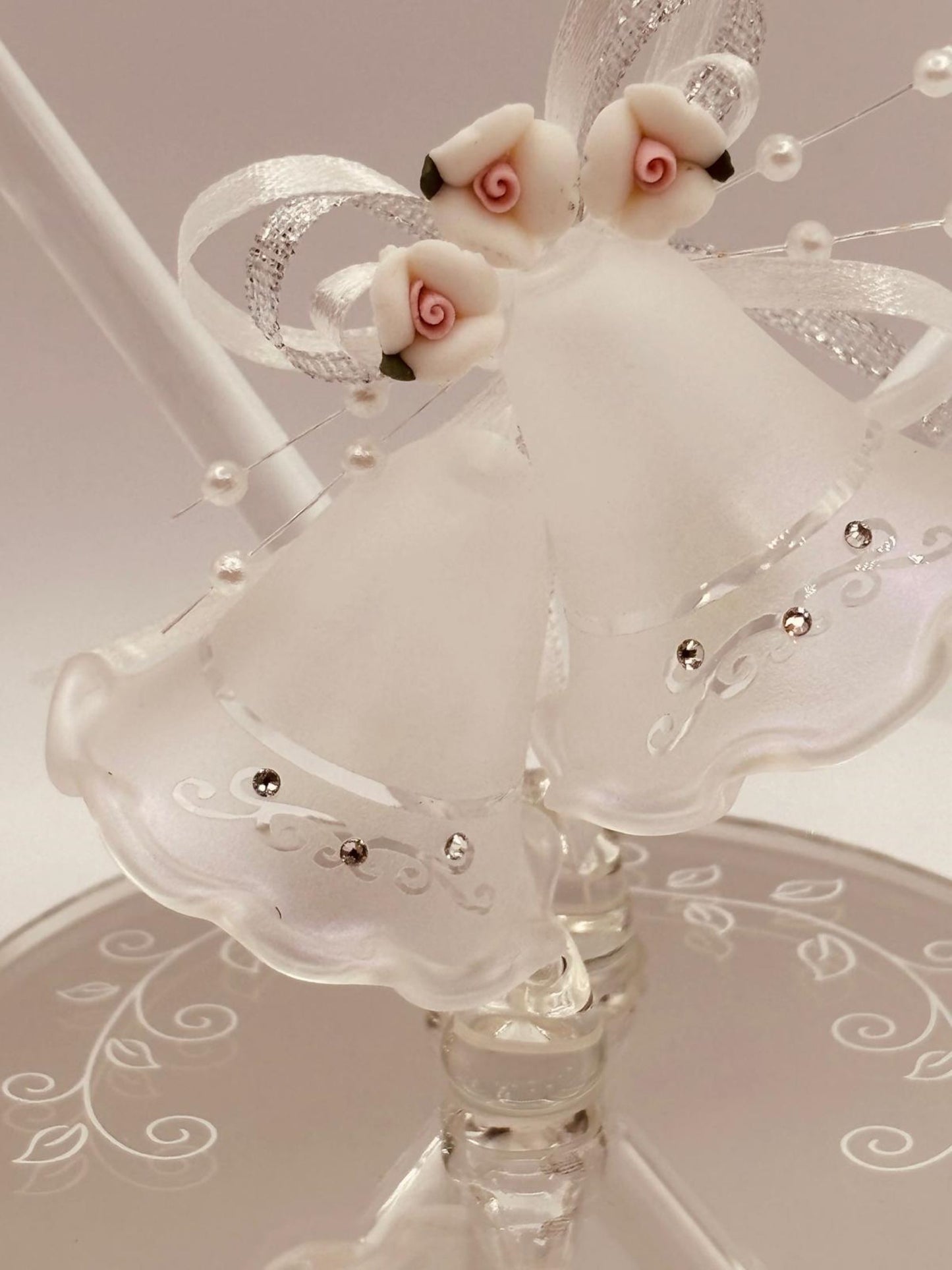 Anniversary Heart Glass Figurine | Romantic “Happy Anniversary” Gift with Bells
