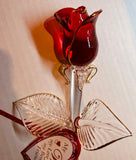Glass Rose Gift for Wife Handcrafted Romantic Anniversary Decor