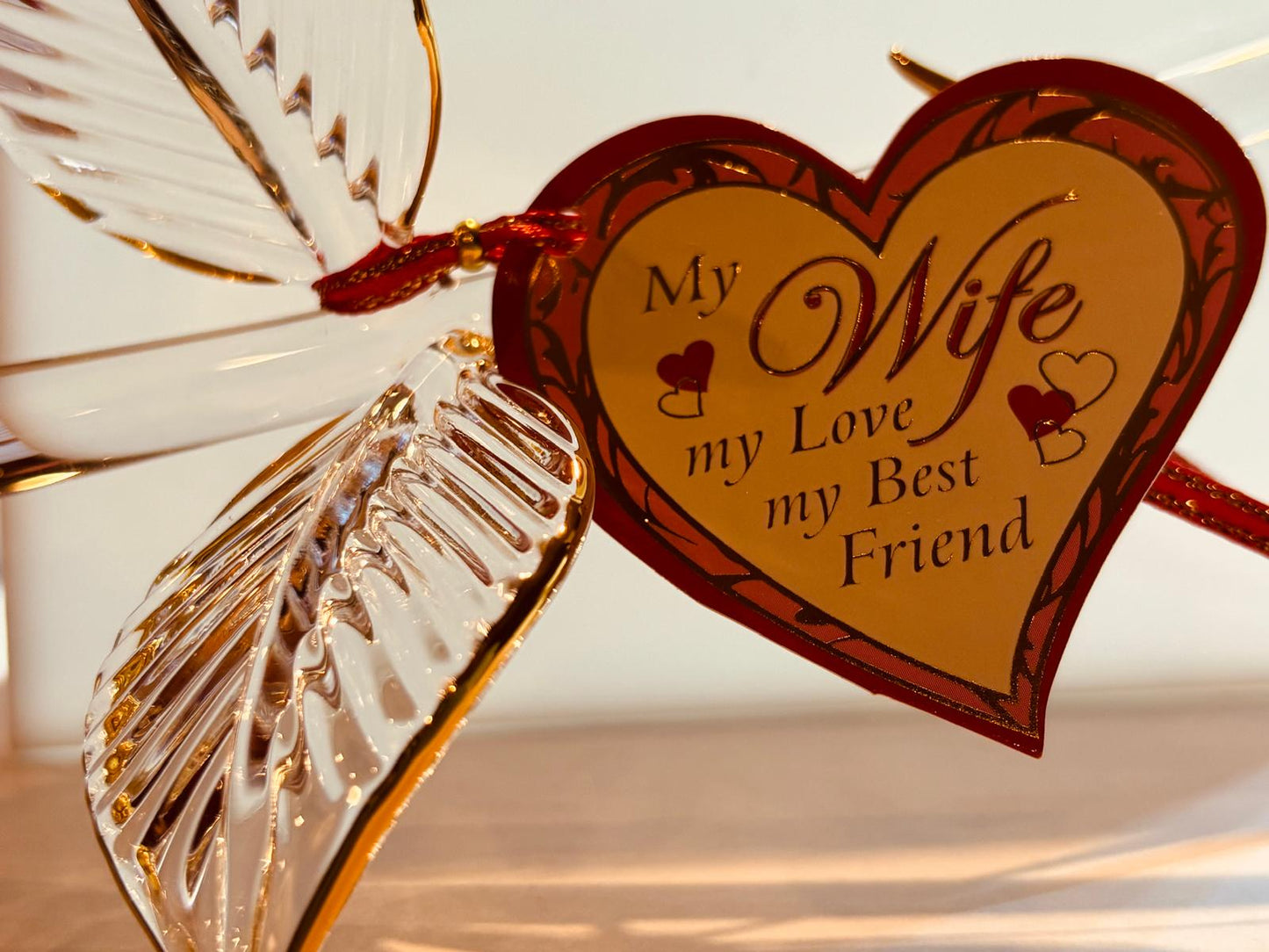 Glass Rose Gift for Wife Handcrafted Romantic Anniversary Decor