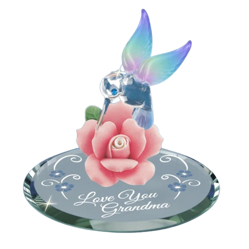 Glass Baron Hummingbird Collectible Figurine Love You Grandma Gift