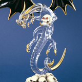 Dragon Figurine, Glass Dragon and Skull, Handmade Dragon Statue, Home Decor, Christmas Gifts, Holiday Gifts for Him/Her