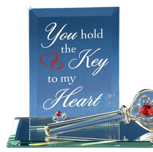 Handcrafted Key to my Heart, Glass Key Lover Gift, Valentines Day Gift - Anniversary gift, Romantic gift for couple