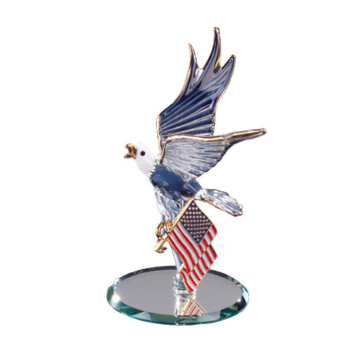 Glass Baron Eagle with American Flag