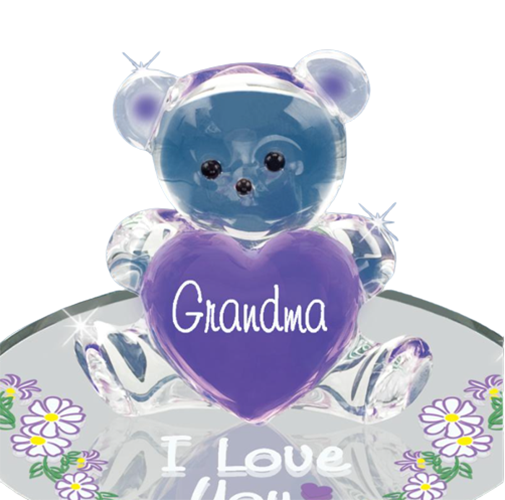 Glass Bear Grandma I Love You Handcrafted Collectible Figurine
