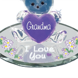 Grandma I Love You Gift Figurine, Glass Bear Gift For Mom, Grandma Mother's Day Gift, Valentine Gift for Grandmother