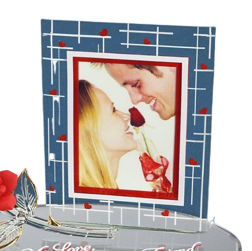 Glass Picture Frame, Handmade Photo Frame, Anniversary Wedding Valentines Gift for Her, Wife, Gift Ideas