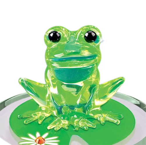 Glass Baron Lily Pad Hopper Frog Collectible Figurine
