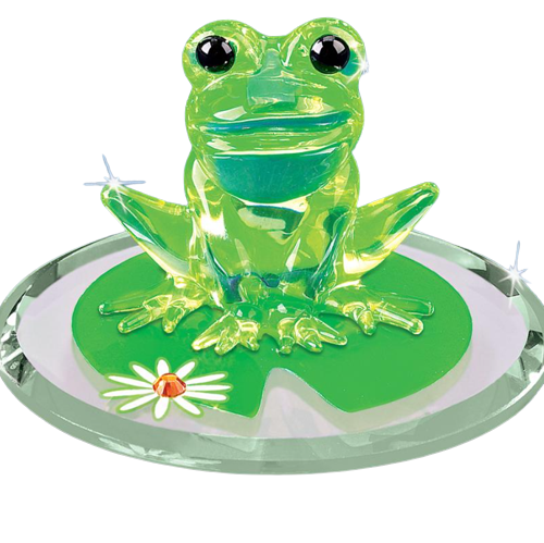 Glass Baron Lily Pad Hopper Frog Collectible Figurine