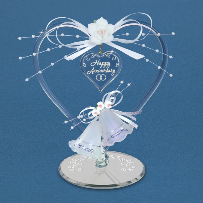 Glass Baron Anniversary Wedding Heart Topper Figurine