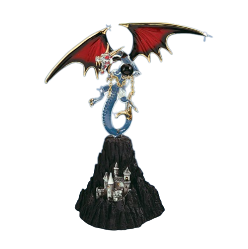 Black Magic Dragon Glass Figurine Accented with Crystals Accents