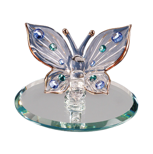 Butterfly with Blue Crystals Glass Collectible Figurine
