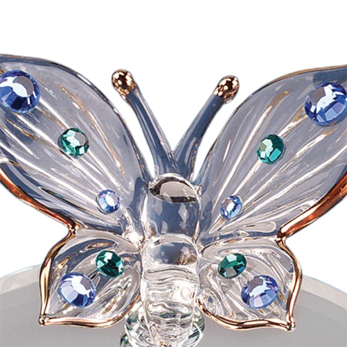 Butterfly with Blue Crystals Glass Collectible Figurine