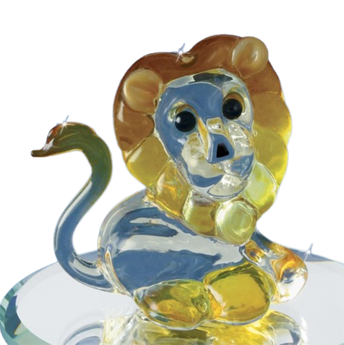 Glass Baron Leo the Lion Collectible Figurine with Crystals Accents