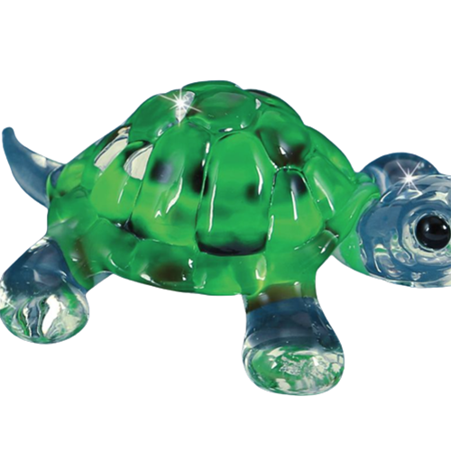 Glass Baron Green Turtle Figurine