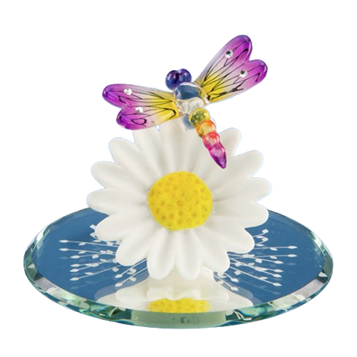 Glass Dragonfly Collectible Figurine Accented with Genuine Crystals