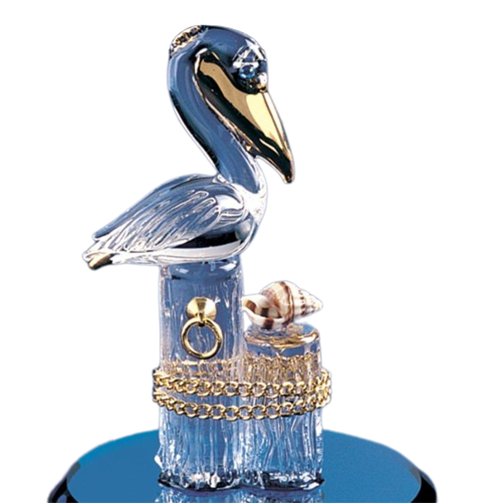 Glass Pelican Figurine, Handcrafted Pelican on Piling, Home Decoration, Christmas Gift