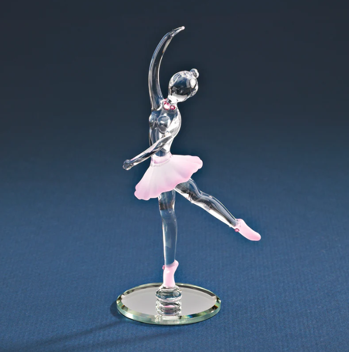 Handblown Glass Ballerina, Pink Dancing Ballerina, Handcrafted Glass Figurine, Gift for Her, Christmas Gift, Gift For Kids