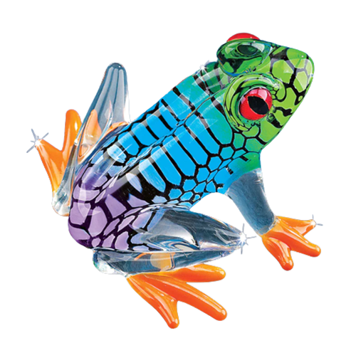 Island Hopper Frog, Handcrafted Frog Figurines, Crystals Frog, Frog Lover Gift, Miniature Animals Figures
