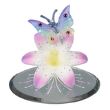 Butterfly on Lavender Lily Figurine, Crystals Butterfly, Home Decor Holiday Gift