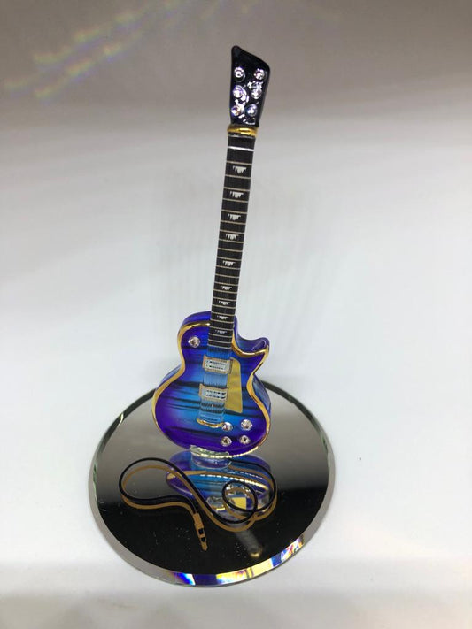 Classic Guitar Figurine, Handcrafted  Purple Guitar, Handmade Gift Ideas, Home Decoration