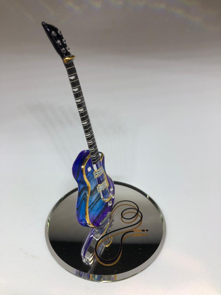 Classic Guitar Figurine, Handcrafted  Purple Guitar, Handmade Gift Ideas, Home Decoration