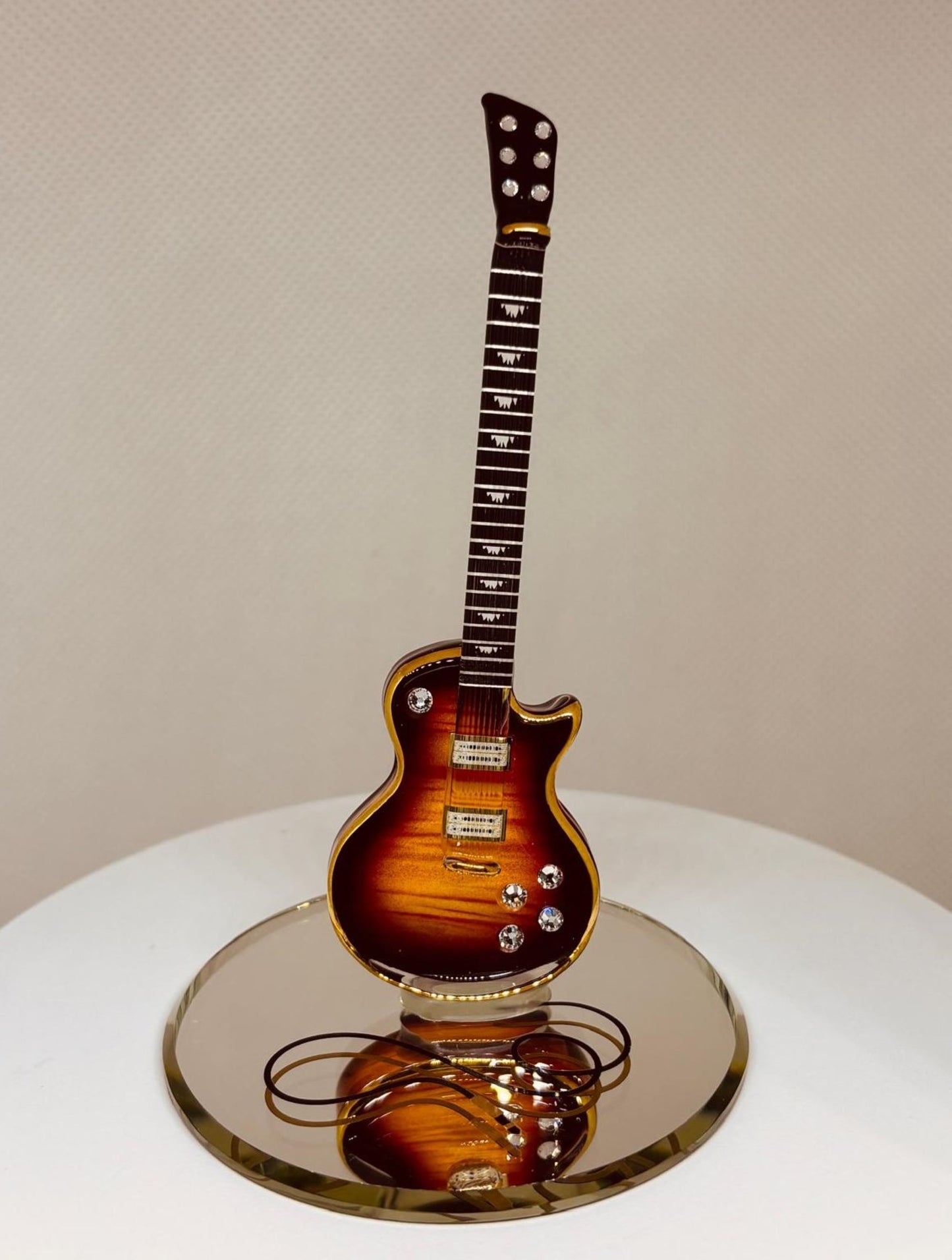 Classic Tobacco Burst Guitar Figurine Handcrafted Music Decor Gift