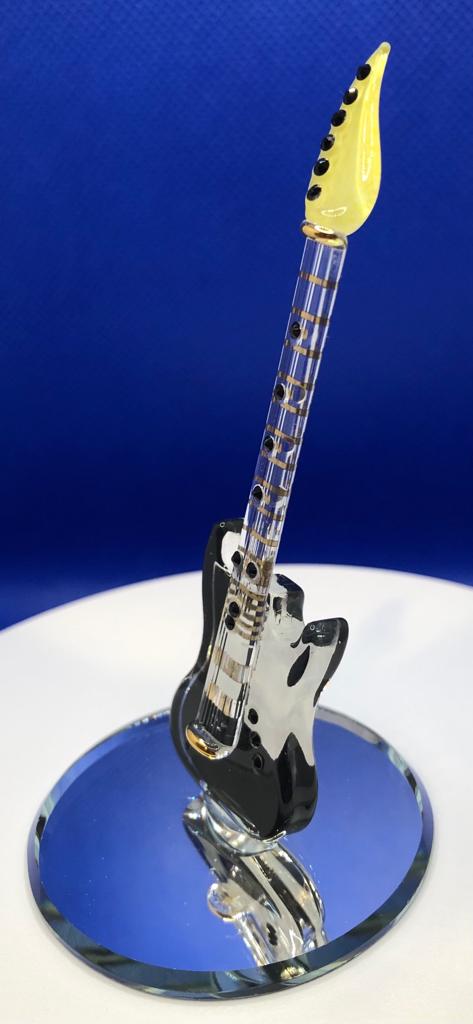 Vintage Guitar Figurine, Glass Guitar, Handcrafted Guitar, Home Decor Gifts