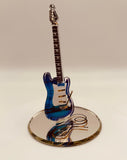 Vintage Purple Haze Glass Guitar Figurine Handcrafted Miniature Music Gift
