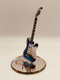 Vintage Purple Haze Glass Guitar Figurine Handcrafted Miniature Music Gift