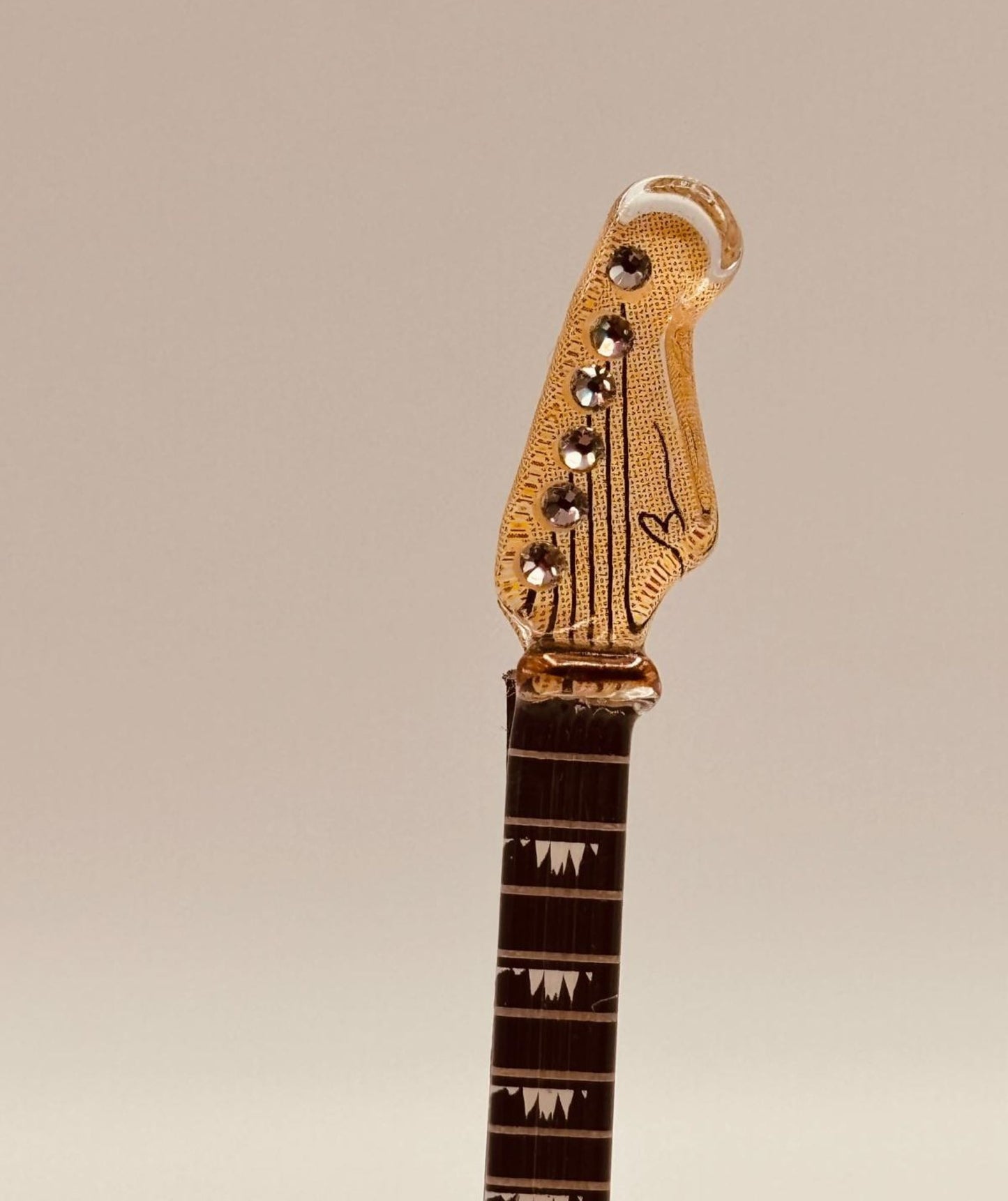 Vintage Red Guitar Glass Figurine | Music Decor & Gift for Guitar Lovers