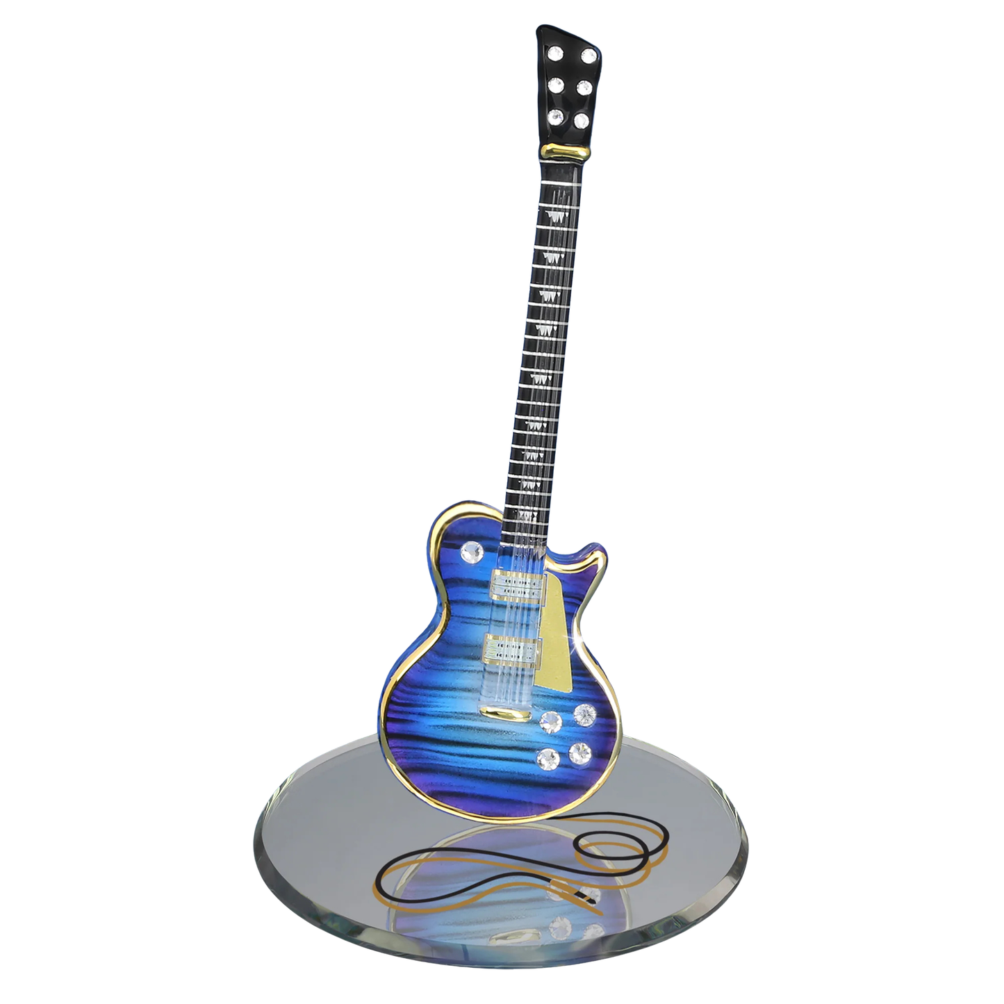 Electric Guitar Glass Figurine Purple Decor Gift for Guitar Player Music Lover Musician Gift Idea Collectible