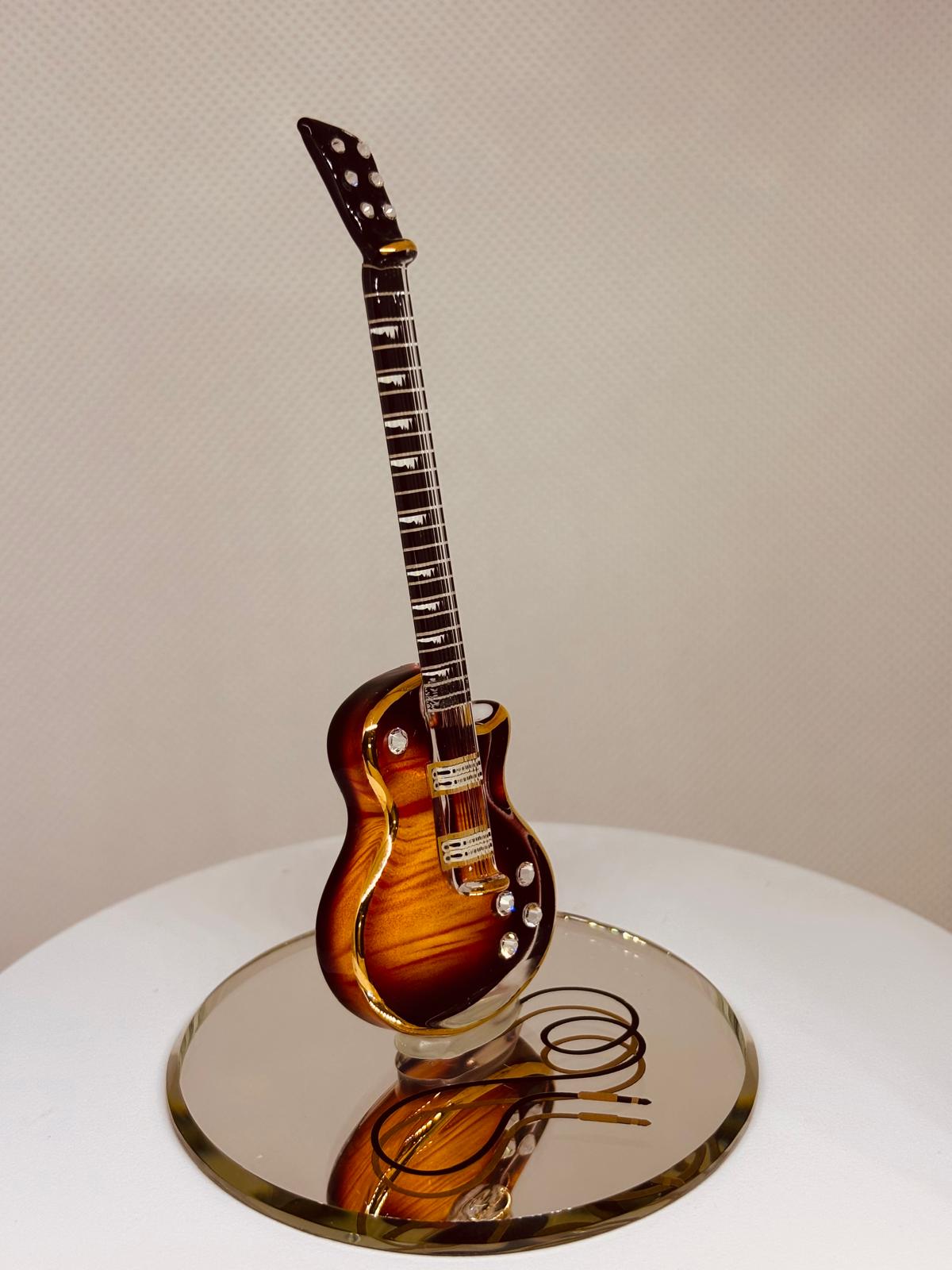Classic Tobacco Burst Guitar Figurine Handcrafted Music Decor Gift